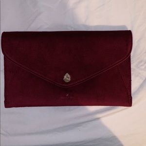 Red Soft velour clutch